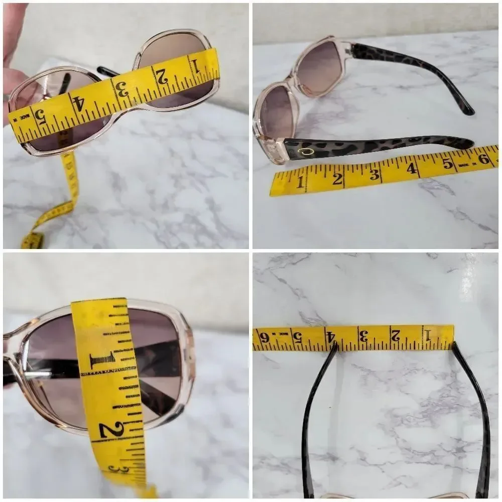 Oscar De La Renta Clear Peachy Pink Frame Sunglasses with Tortoise Arms